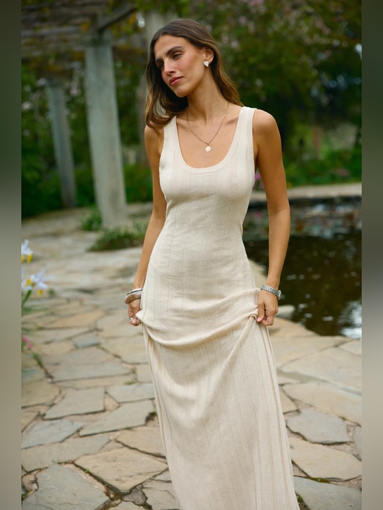 ortc Dresses & Skirts - ORTC Amara Full Length Knit Dress Oat
